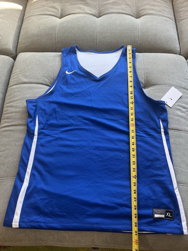 NWT Nike Reversible Basketball Jersey Men’s XL Blue White Mesh Tank DN5212-494 gallery