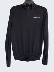 MED 1/2 ZIP BIKE SHIRT SPOTTI Black Cycle Spinning Workout Active Athletic