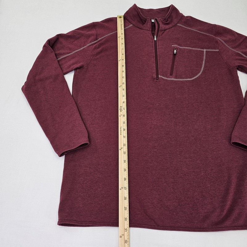 Tasc Performance Cloud French Terry 1/4 Zip Pullover Sweater Maroon Men's XL gallery