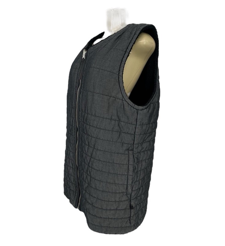 Lululemon Men Large Full ZIP Reversible Vest Jacket Quilted /Soft Fuzzy Long L47 gallery