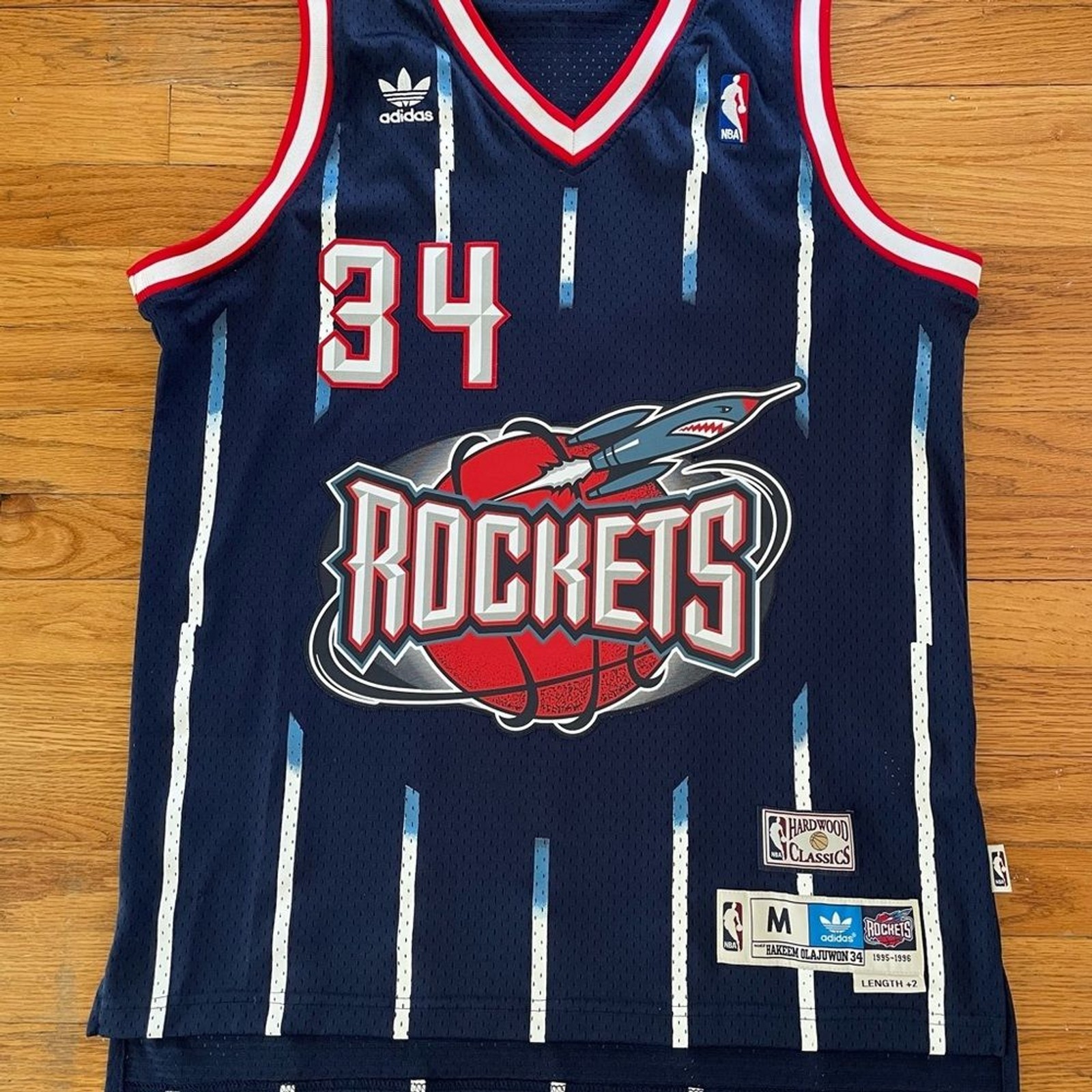 Hakeem Olajuwon Houston Rockets Adidas Hardwood Classics Jersey (M) gallery