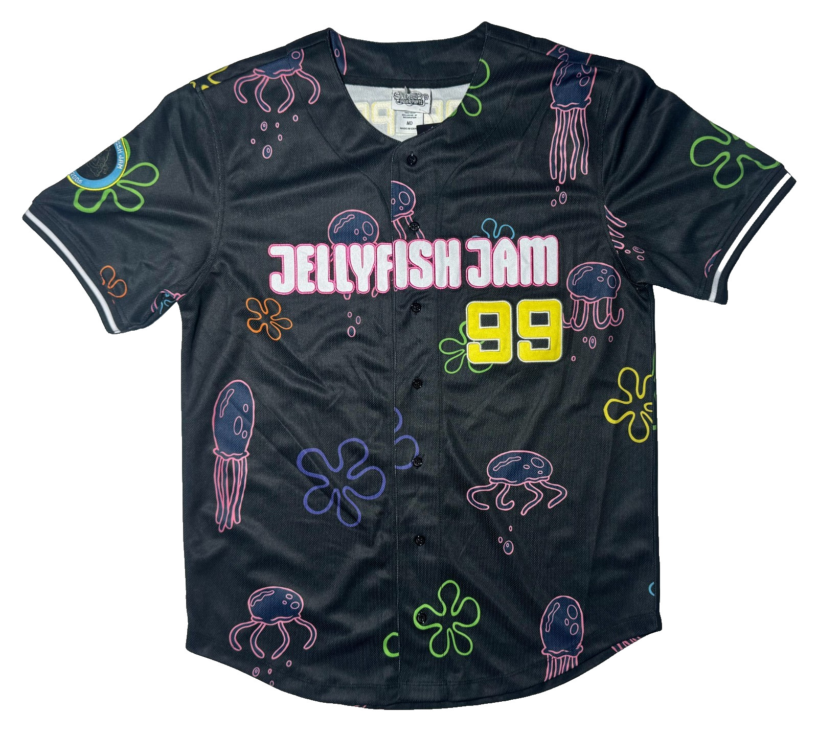 SpongeBob Square Pants Jellyfish Jam Baseball Jersey Unisex Size Med NEW gallery