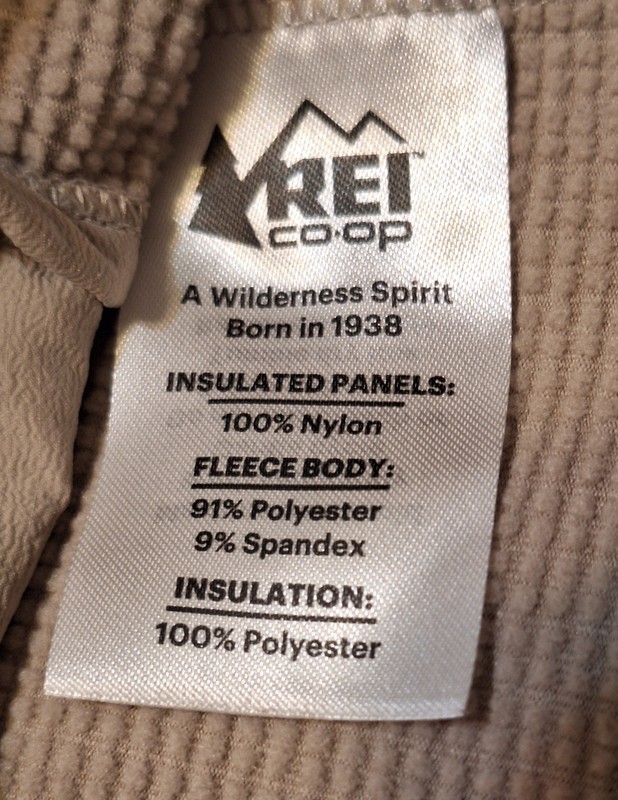 REI Co-op Pullover Mens Medium Grid Fleece Hybrid Insulated Panel Outdoor Hiking gallery