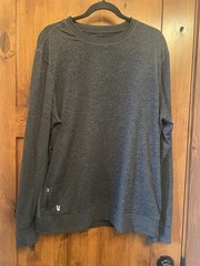 Vuori Men’s Large Ponto Performance Crew Charcoal Heather Long Sleeve Pullover