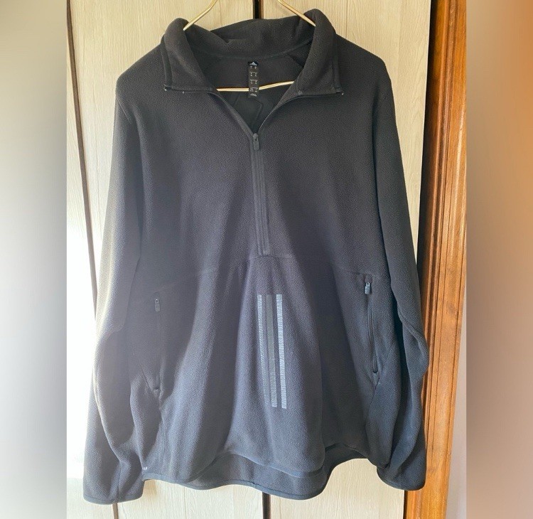 adidas Men's Black Fleece Pullover XL Mock Neck Half Zip Long Sleeve Logo gallery
