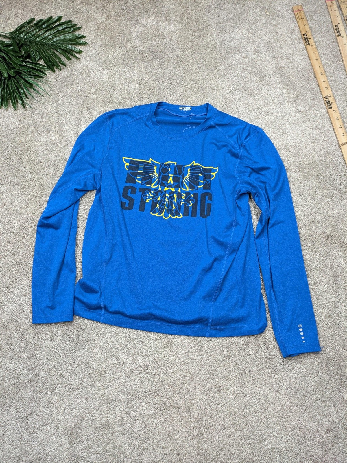 OGIO Endurance Shirt Mens Medium Blue Army Ten-Miler Run Strong Long Sleeve gallery