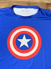 Under Armour Shirt Mens 3XL Compression Captain America Blue Alter Ego Training