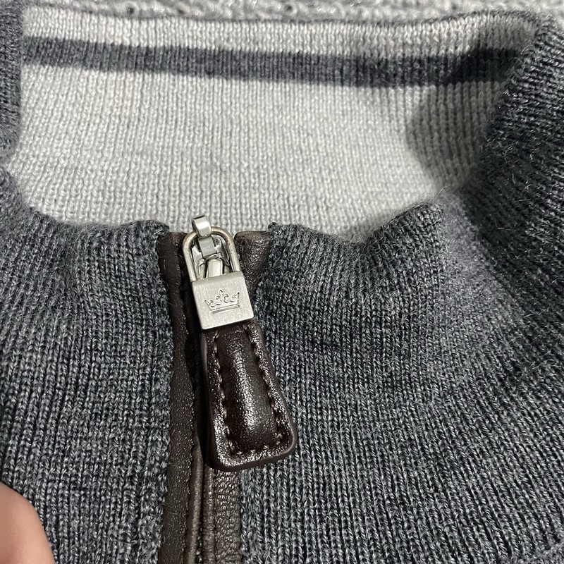 Peter Millar Pullover Mens Large Gray Merino Wool Silk Blend Quarter Zip Golfer gallery