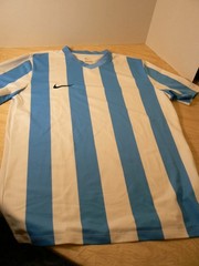 Nike Dri-FIT Men’s Blue White T-Shirt with Vented Back – Size Large – EUC