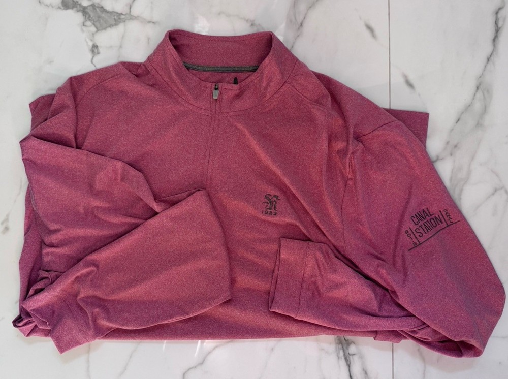 Mens Johnnie-O Quarter Zip Pullover Light Heathered Red