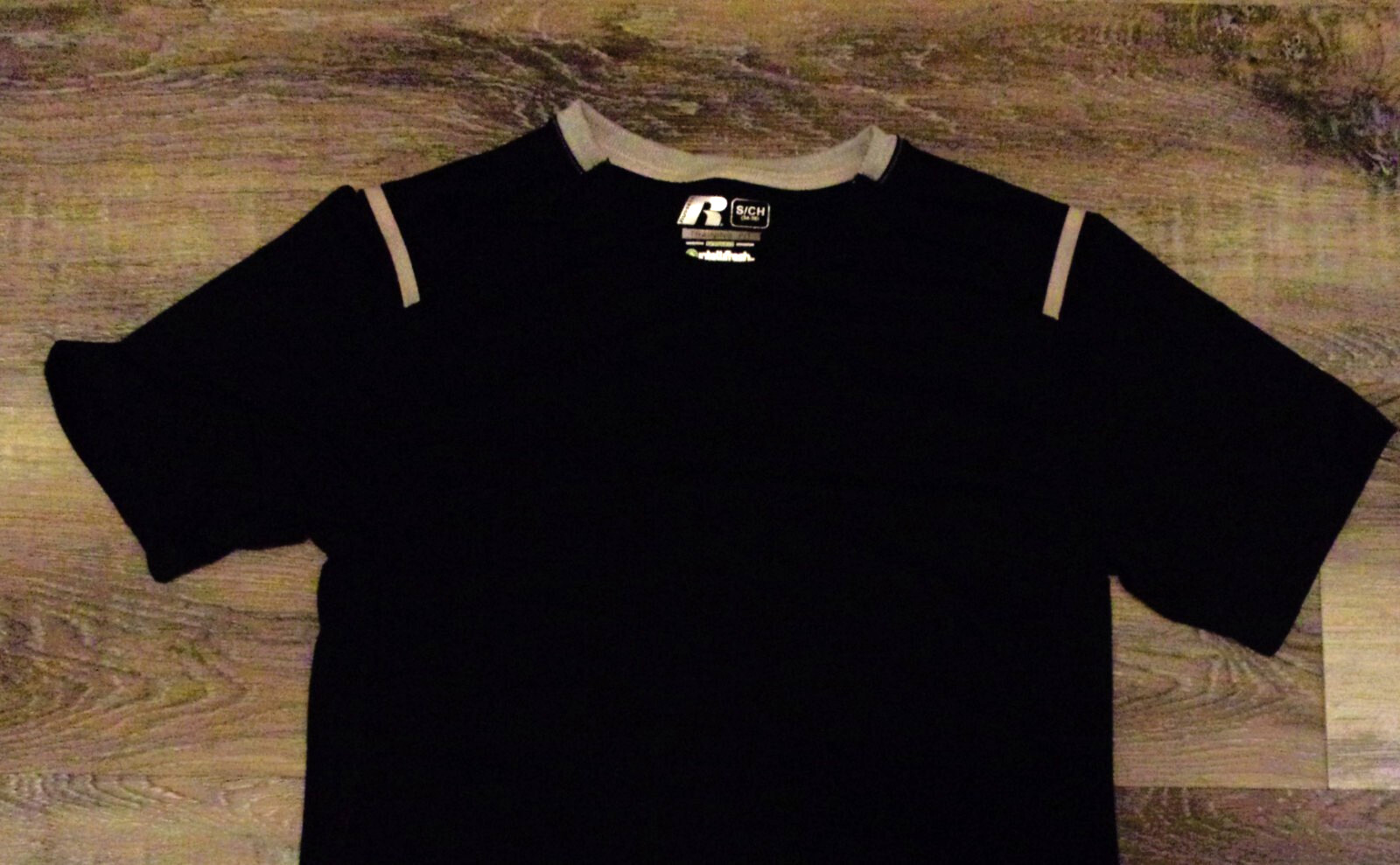 Russel Athletic t shirt Size Mens S Cool Dry Intellifresh Black w/Gray Trim gallery