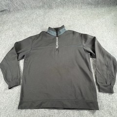 Descente Pullover Men L Black 1/4 Zip Sportswear Athleisure Grunge Paint Splat