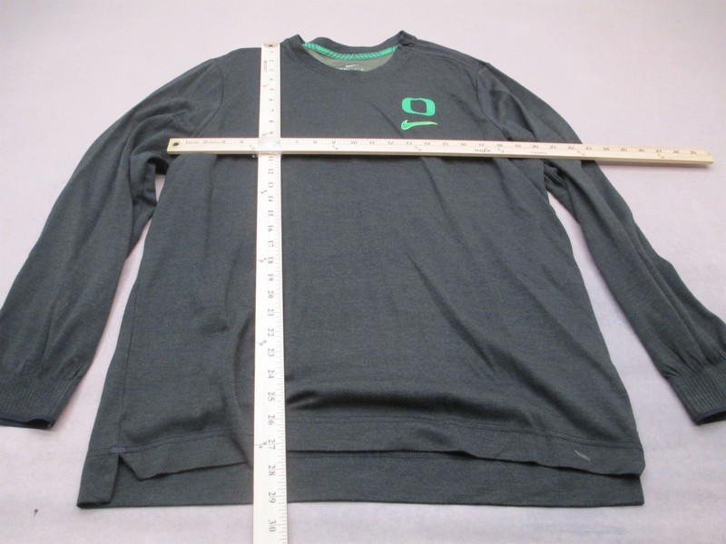 Nike Oregon Ducks Size L Mens Gray Wool Blend Long Sleeve Activewear Shirt 152 gallery