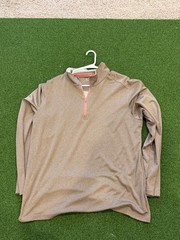 MAELREG Performance Pullover Men’s Brown Quarter Zip Mock Neck Long Sleeve L