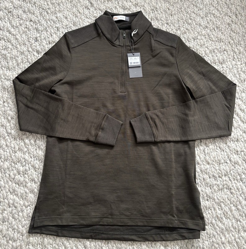 KJUS Liam TechWool Shirt Half Zip Neck, Long Sleeve, Men 50 M NWT Olive Green gallery