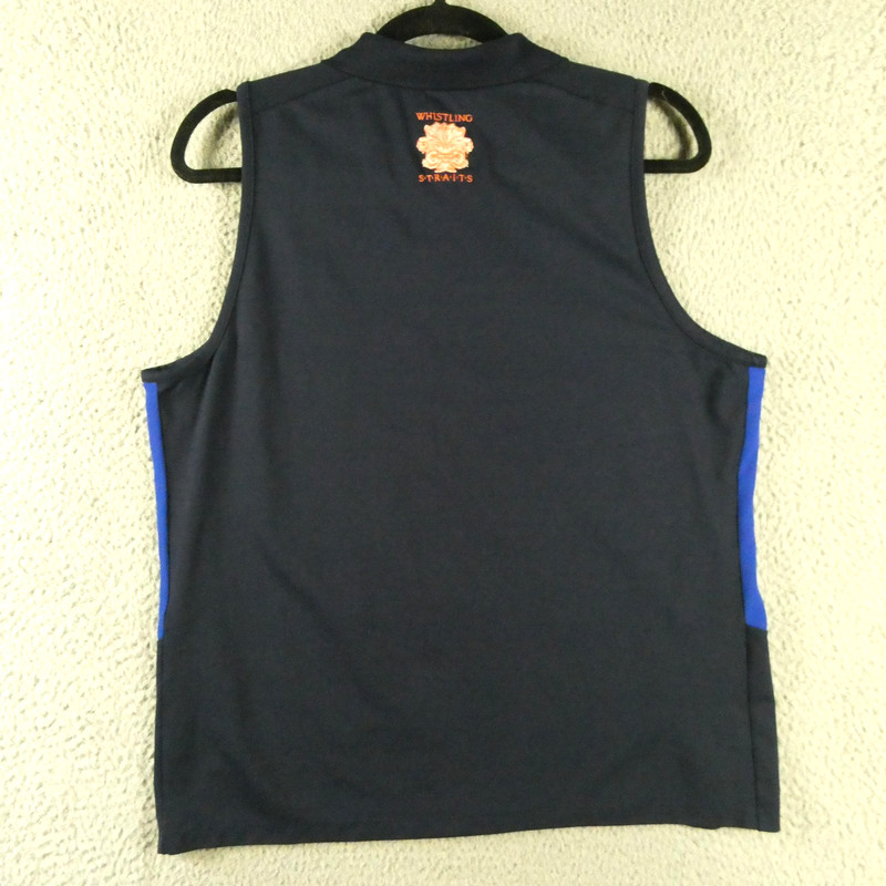 RLX Ralph Lauren Mens XL Blue Sleeveless Golf Polo Shirt Preppy Whistling Strait gallery