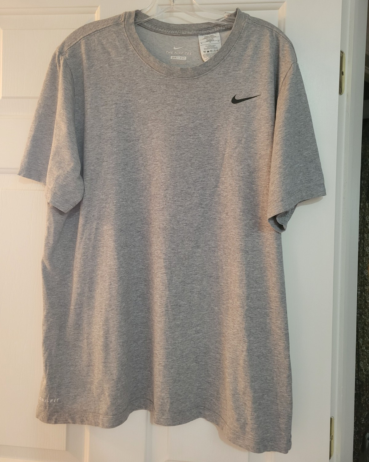 Nike Tee Dri-FIT Men's T-Shirt Gray Crew Neck Short Sleeve Solid XL gallery