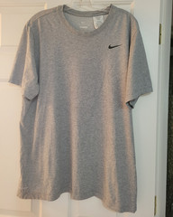 Nike Tee Dri-FIT Men’s T-Shirt Gray Crew Neck Short Sleeve Solid XL
