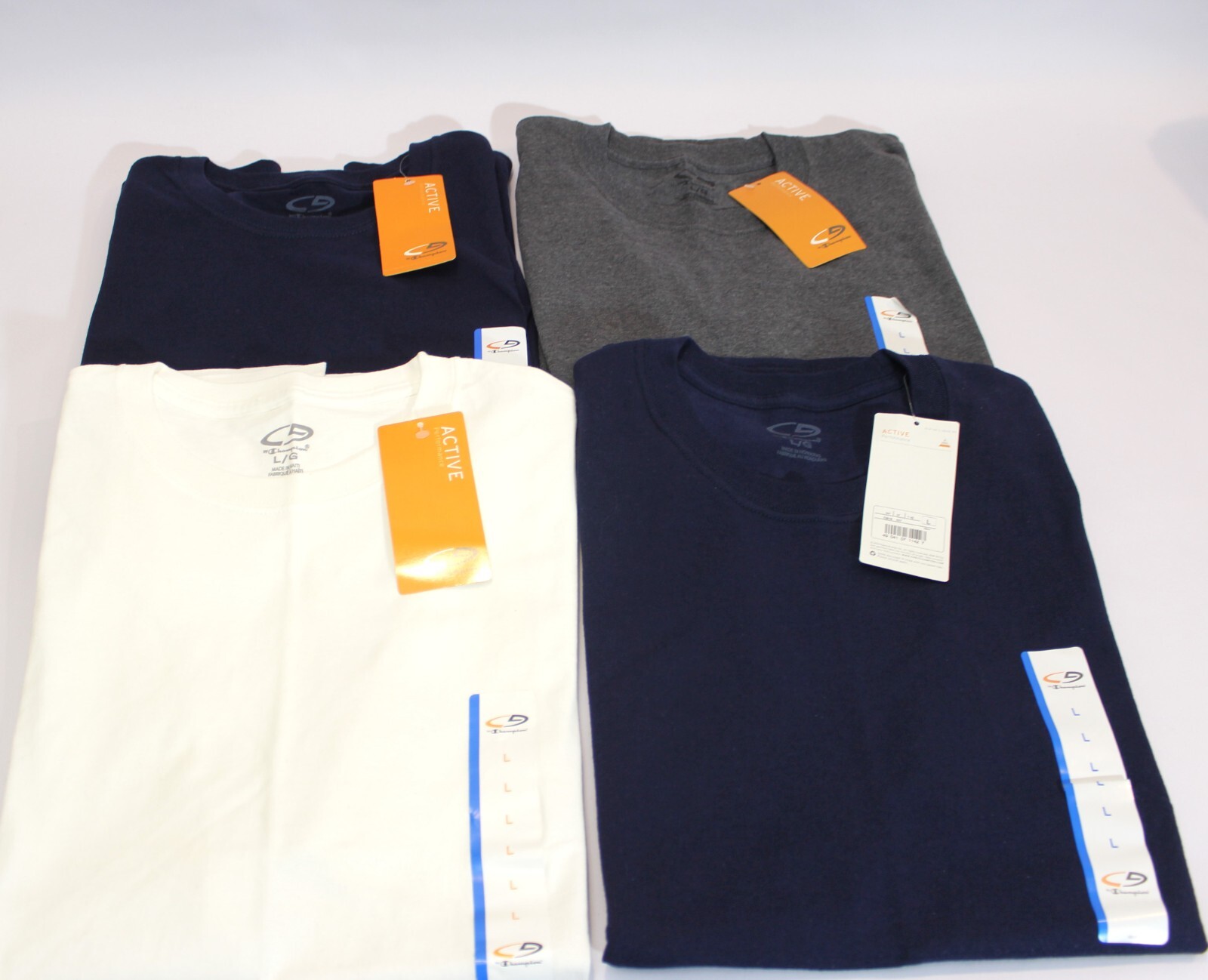 Champion Active Performance Mens Large Short Sleeve T-Shirts Blue Gray White New gallery