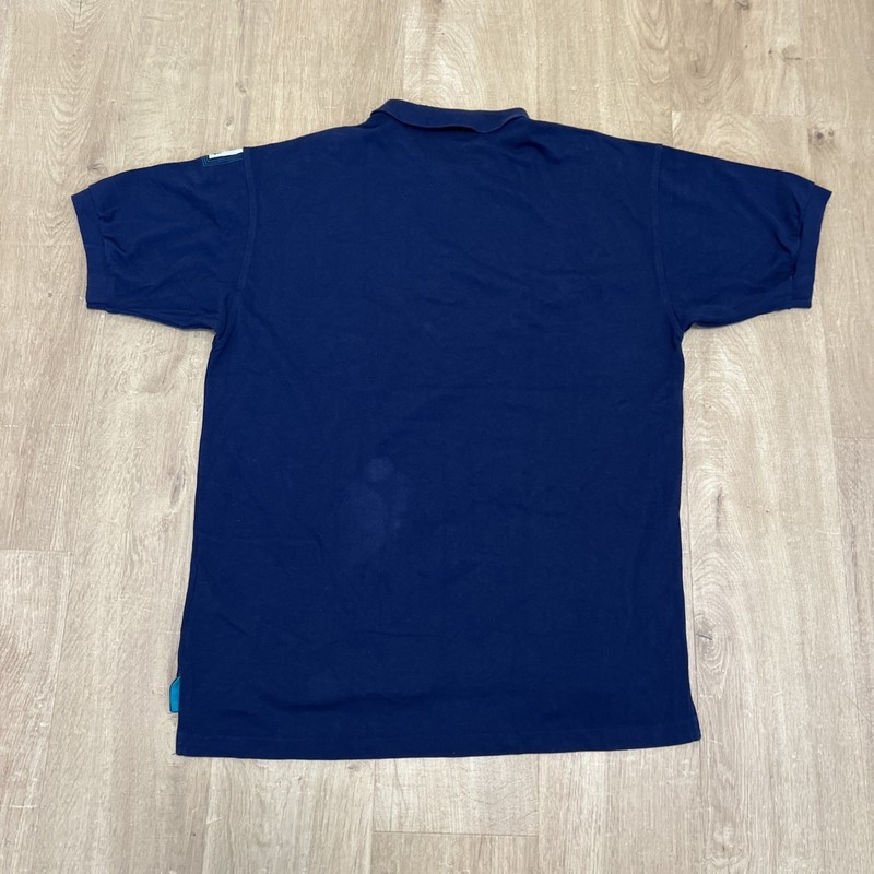 Adidas Equipment Polo Shirt Men's Blue Vintage Short Sleeved 1/4 Button size XL gallery