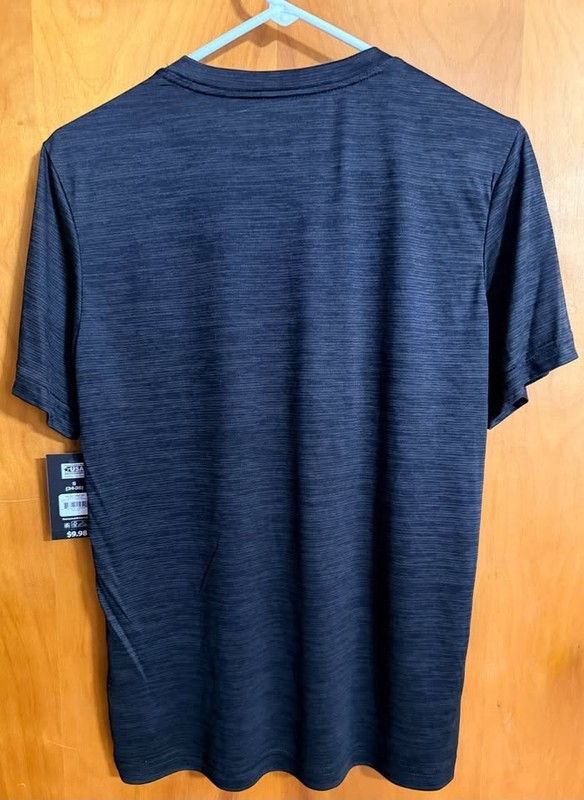 Men's Size Small (34-36) Athletic Works Poly Jersey Tee Rich Black Stripe gallery