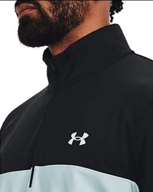 Under Armour Storm Midlayer 1/2 Zip Golf Pullover Black Fuse Teal - Men's 2XL gallery