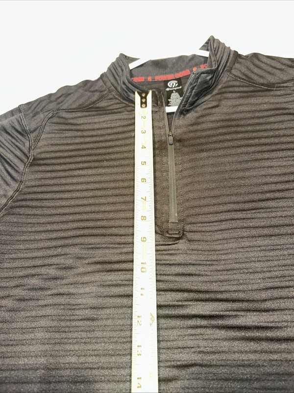 Champion Power Core Men's L Black Long Sleeve Running 1/4 Zip Pullover Shirt gallery