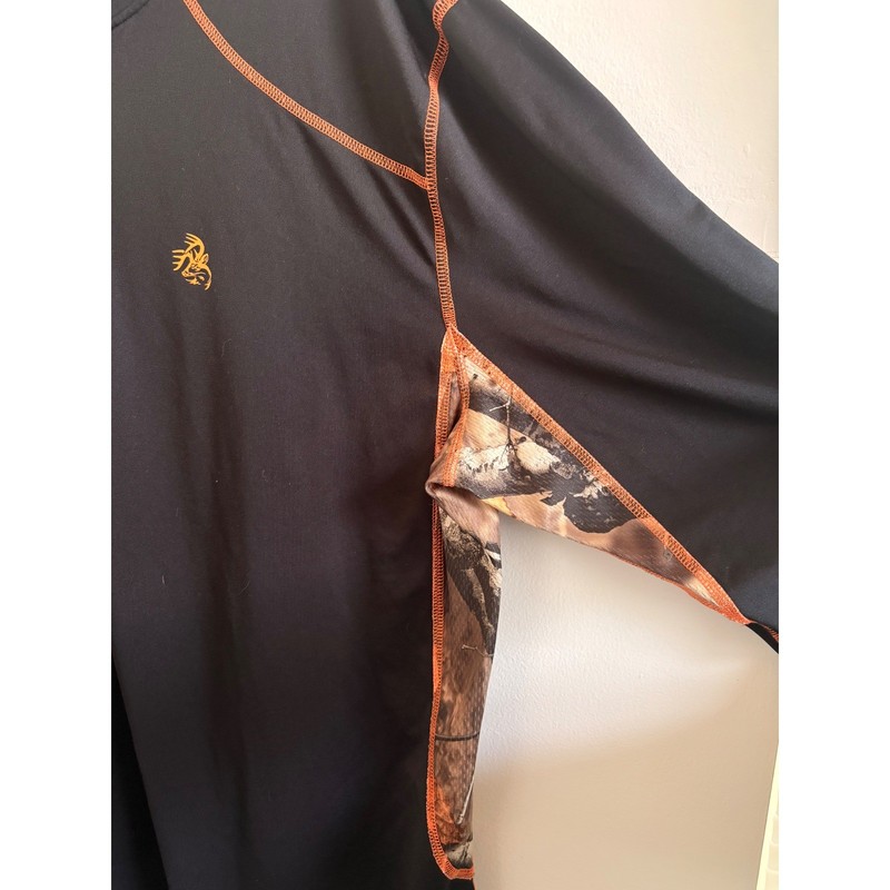 Legendary Whitetails 1/4 Zip Performance Mens Black Camo Hunting Base Layer XL gallery