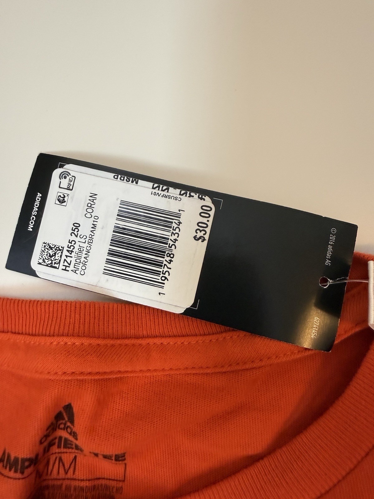 adidas Amplifier Tee Men’s Medium Orange Long Sleeve gallery
