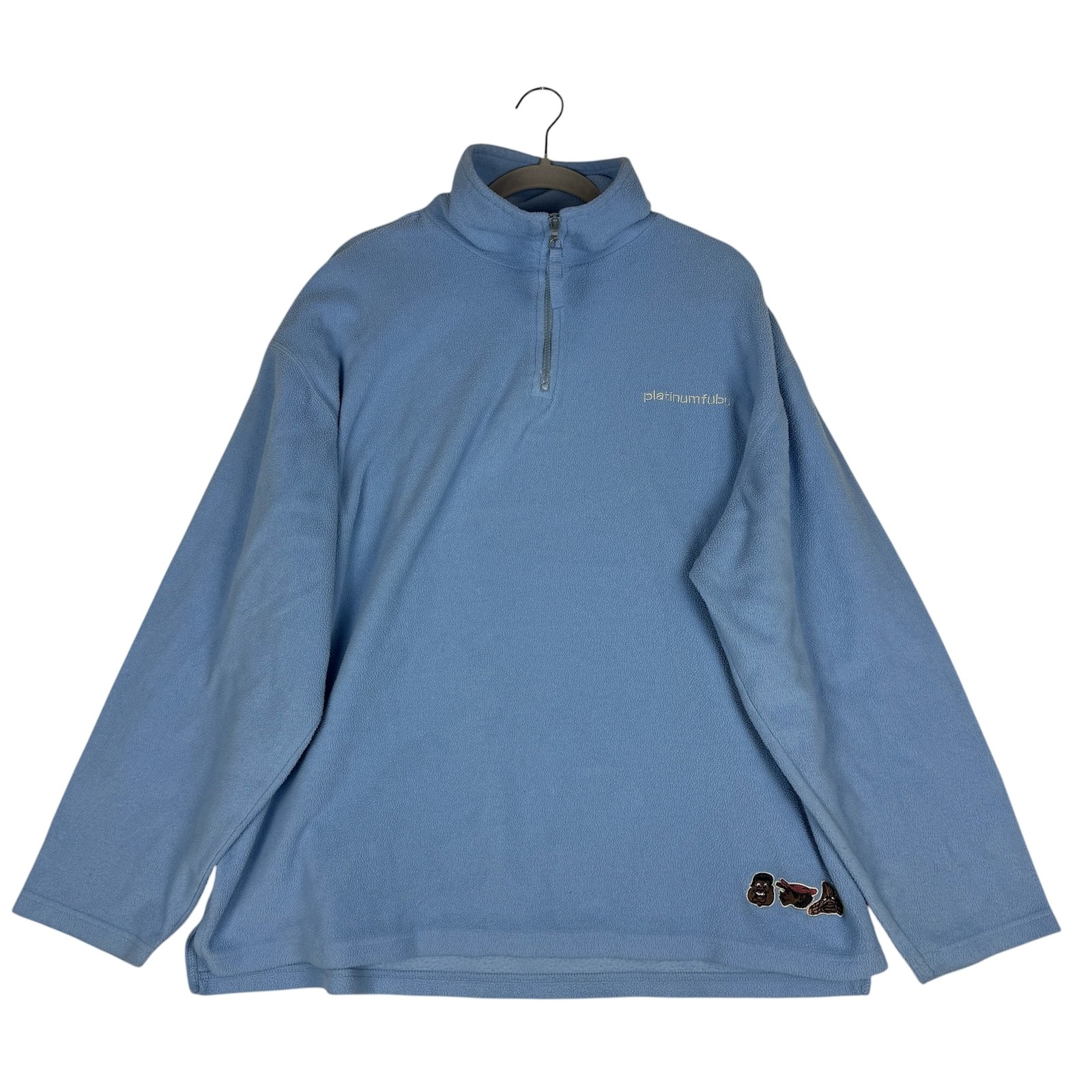Vintage Platinum FUBU Pullover Mens Large Blue 1/4 Zip Fleece Fat Albert Cartoon gallery