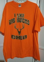 Pre Owned I Like Big Bucks Ohio Orange Deer 🦌 Hunter Shirt Adult 2xl Camouflage