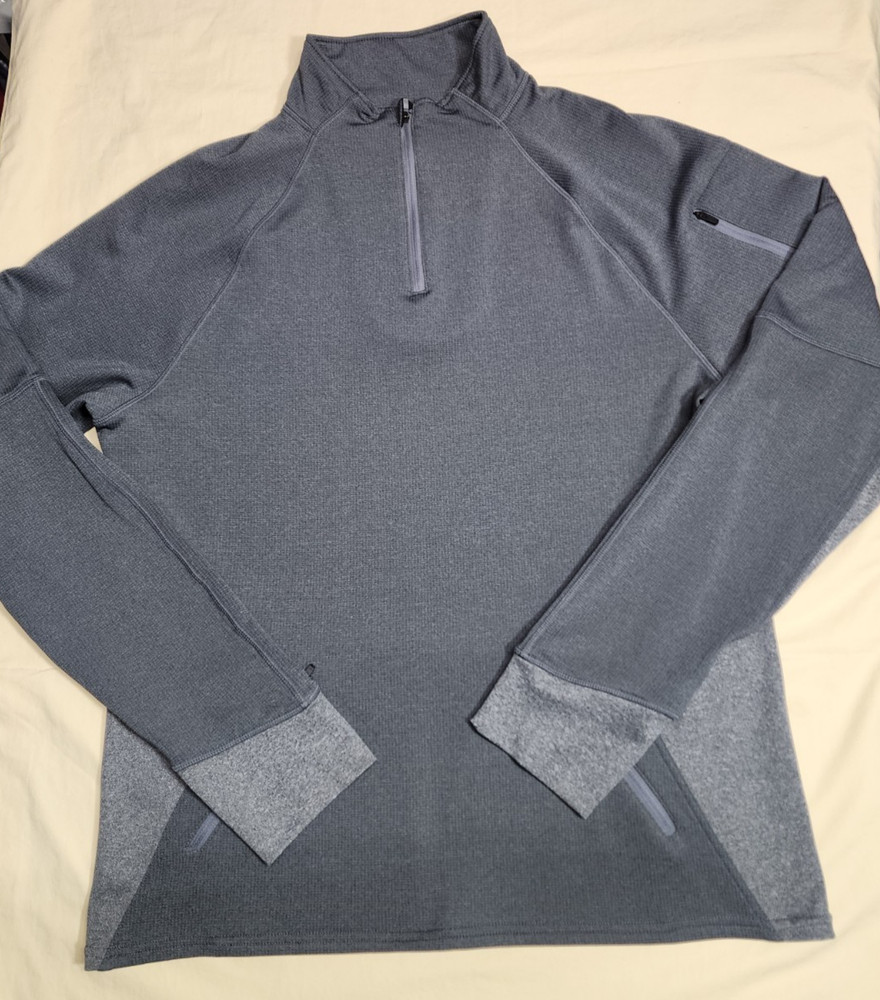Hylete Activewear Tops Men Large Gray Performance Long Sleeve Pullover 1/4 Zip