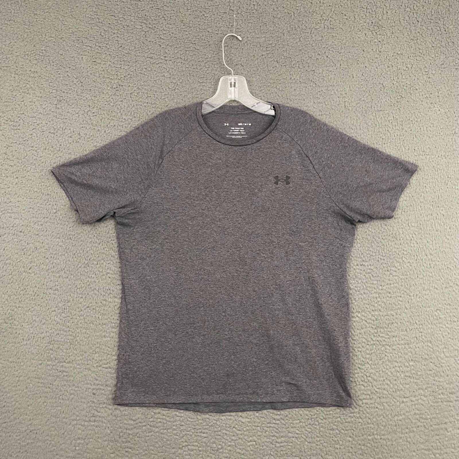 Under Armour T-Shirt Mens Medium Gray Tech Tee Activewear Workout Gym Dad Sports gallery