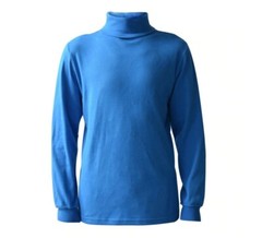 Maks Men’s 100% Cotton Turtleneck. Size SMALL. Azure Blue. NWT