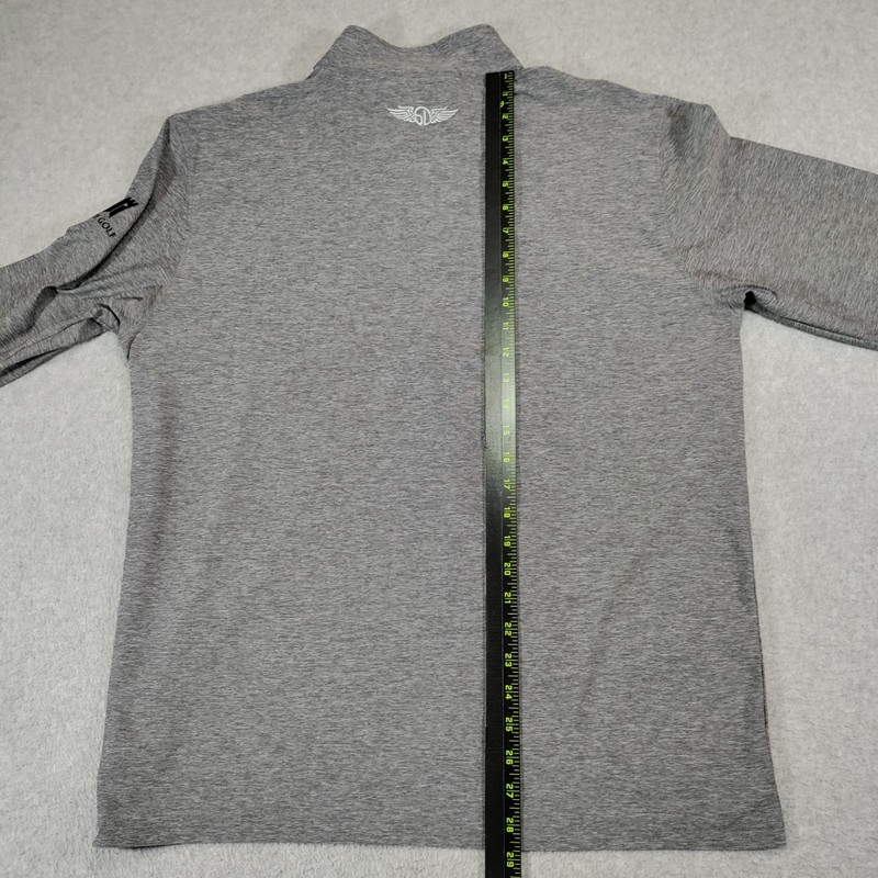 Straight Down Mens L Gray 1/4 Zip Pullover Arcis Golf Logo Stretch Performance gallery