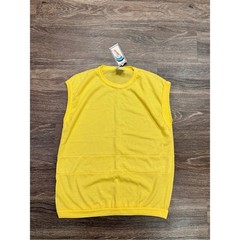 Vintage 80s Islander Mesh Muscle Beach Tank Top Yellow USA NWT Size L