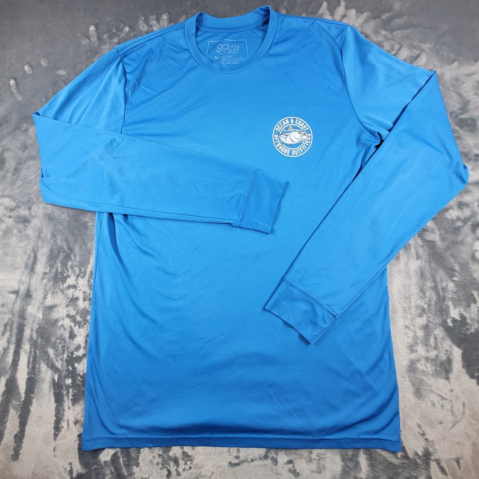 Ocean and Coast Mens Bluefin Tuna Fishing Performance Shirt Blue Long Sleeve M gallery