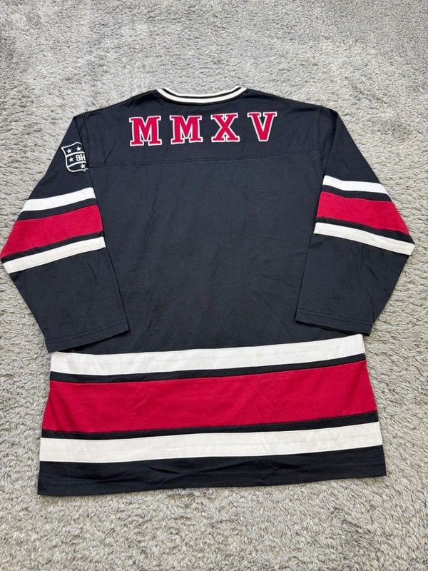 Ninth Hall Hockey Jersey Men Medium Colorblock 1/2 Sleeve Grudge V Neck Shirt gallery