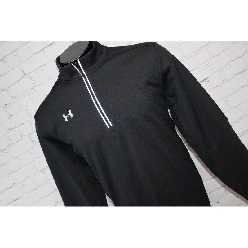 Under Armour 1/4 Zip Pullover Mens XL Black Loose Fit Mock Neck Golf Workout Gym gallery