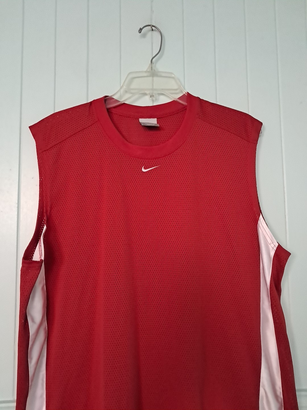 Vintage Y2K 90's Nike Sleeveless Athletic Shirt Sz L Center Swoosh Mesh Dazzle gallery