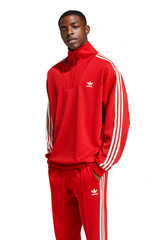 Men’s Adidas Originals Scarlet Red Adicolor Funnel Neck Track Top Jacket New