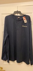 Snap-on Men’s 3XL Blue Long Sleeve Henley T-Shirt Logo Polyester Easy Care