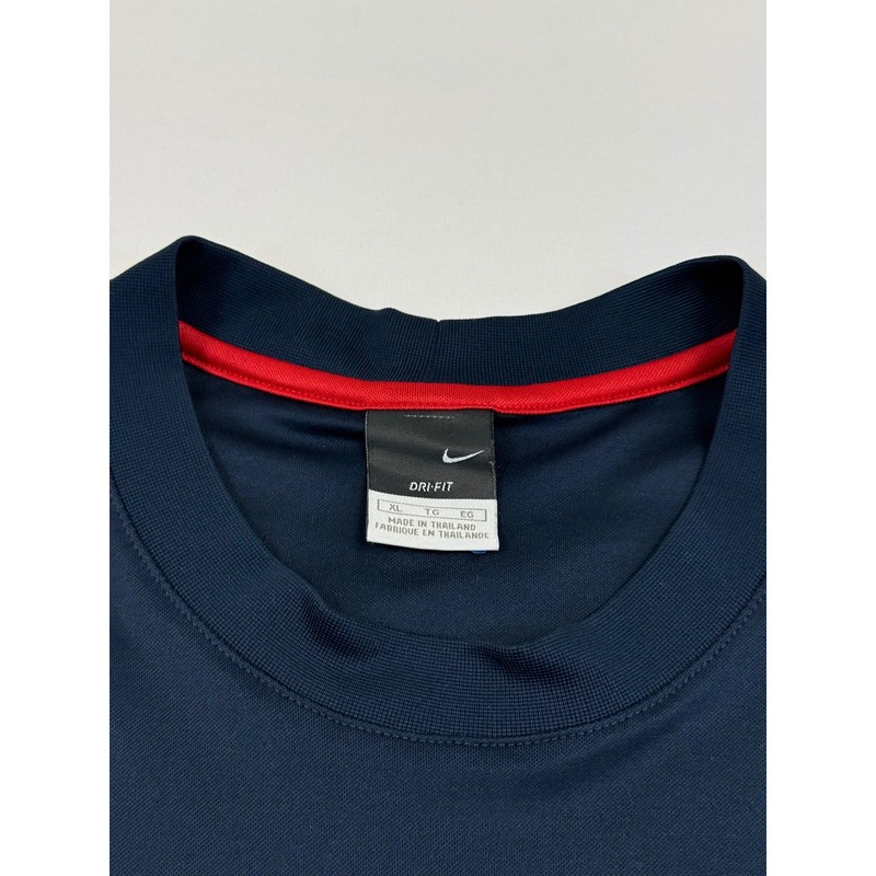 Vtg Nike Soccer Dri-FIT Shirt Mens XL Navy Blue Red Striped Center Shield Logo gallery