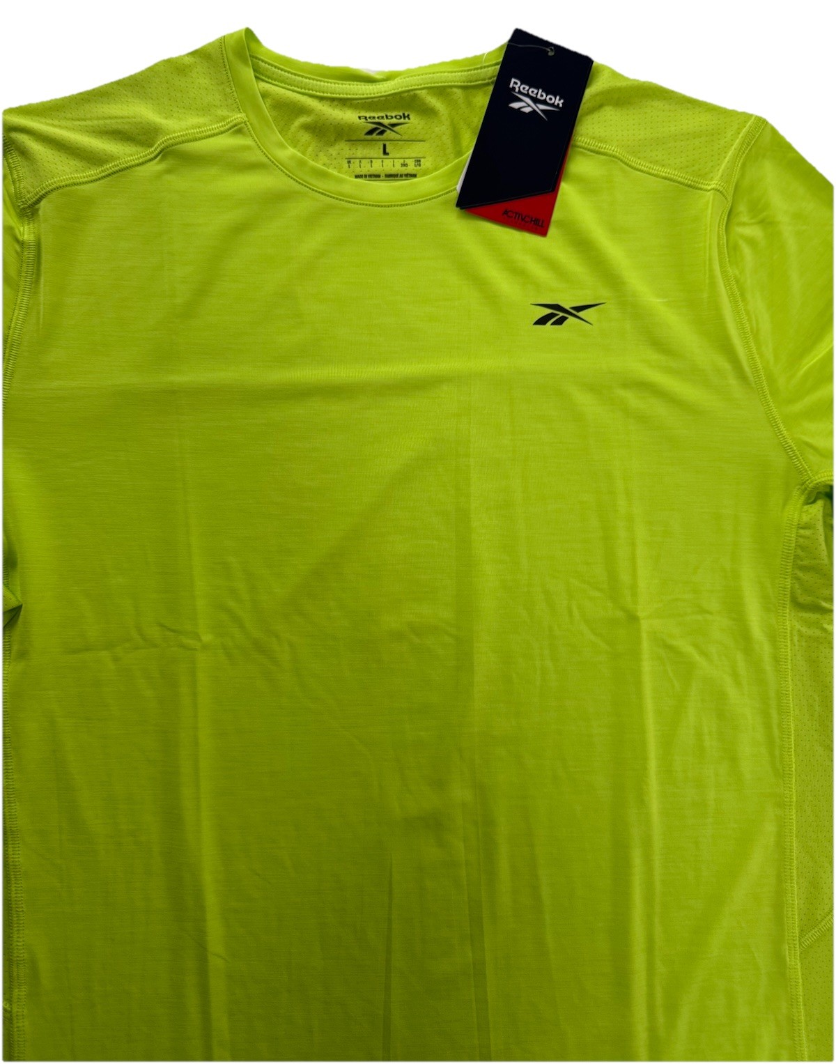 Reebok Men's ACTIVChill Vented Training Tee High Visibility Solid Laser Lime L gallery