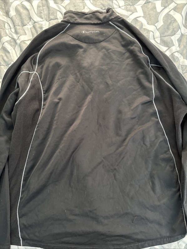 Champion Men’s Quarter-Zip Shirt Black Polyester Athletic 2XL gallery