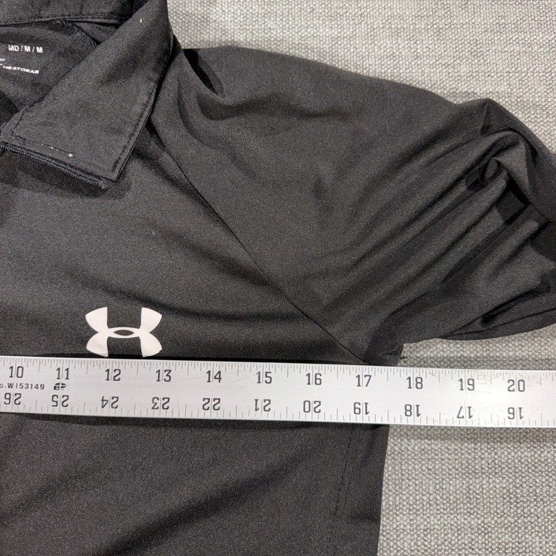 Under Armour Pullover Mens Medium Black Excellent 1/4 Zip HeatGear Loose Fit gallery
