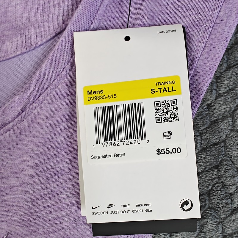 Nike Men's Dri-Fit PRIMARY VERSATILE FITNESS Tank Top Shirt Sz S-Tall DV9833-515 gallery