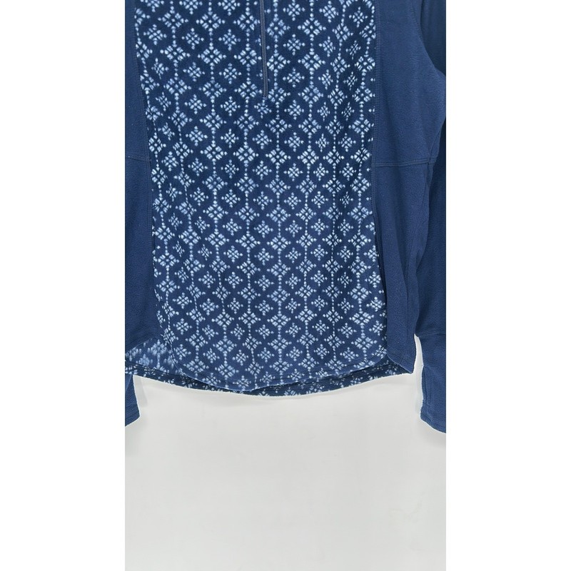 St John's Bay Active Petite Blue Patterned 1/4 Zip Pullover Top gallery