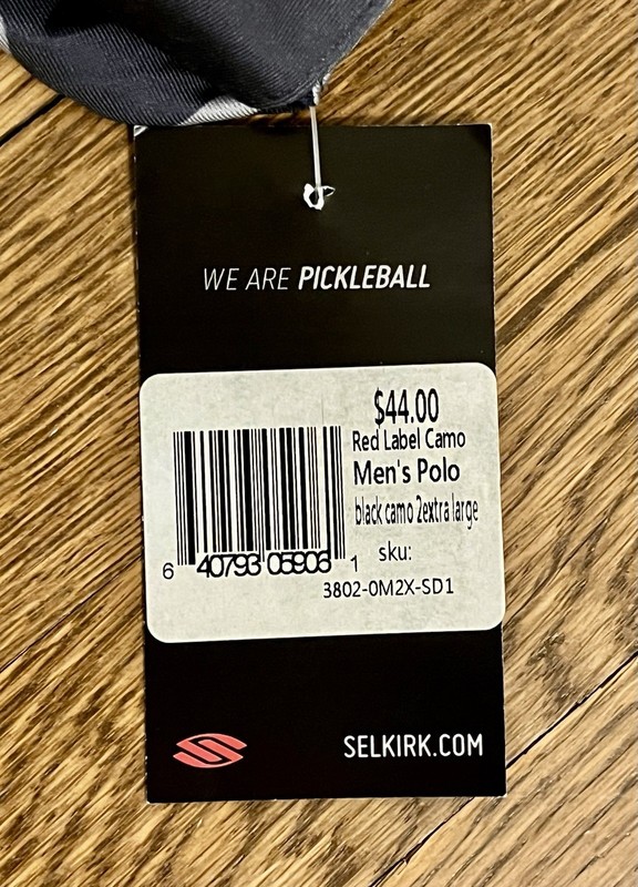 Selkirk Men’s Performance Pickleball Grey Camo Polo Shirt Brand New Size 2XL gallery