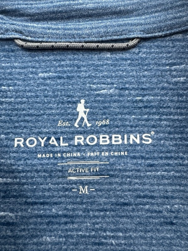 Royal Robbins Mens Medium Pullover Active Quarter Zip Blue Heathered Stripe gallery